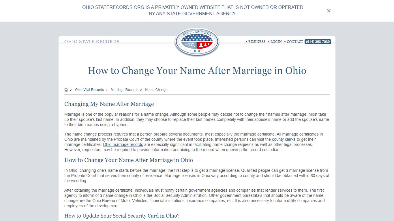 How to Change Your Name After Marriage in Ohio - State Records